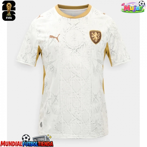 Camiseta República Checa Segunda Equipación Replica Mundial 2026 para mujer mangas cortas